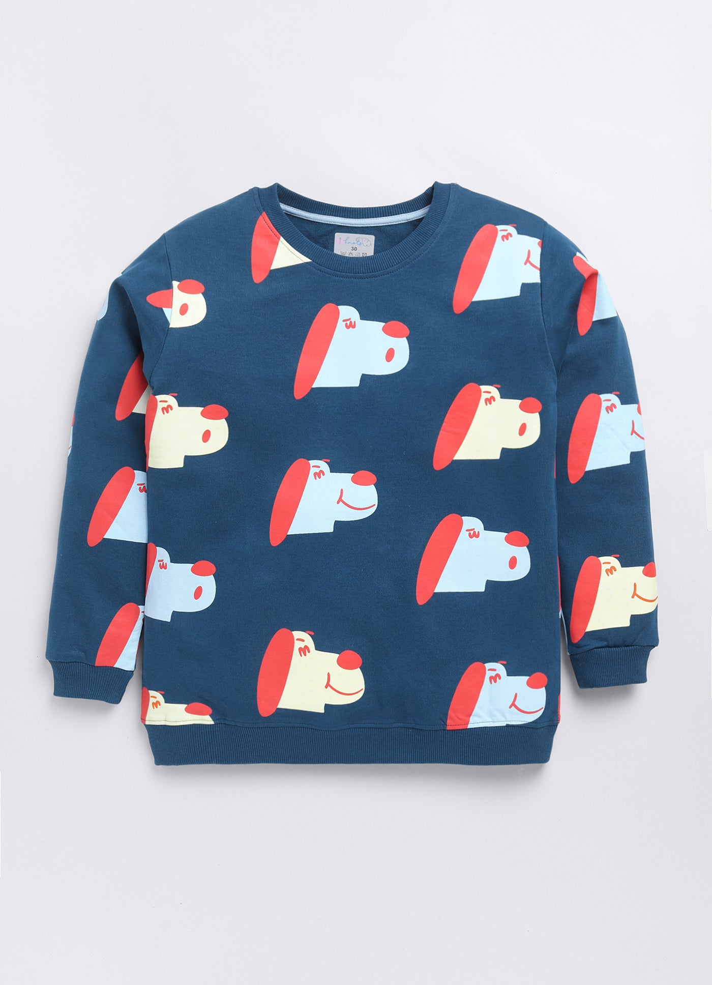 LIL KNOTS Printed Pure Cotton Boy Round Neck Sweatshirt 8-14Y